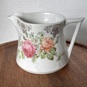 Lusterware Creamer Pink Floral-Made in Bavaria, Germany - Vintage